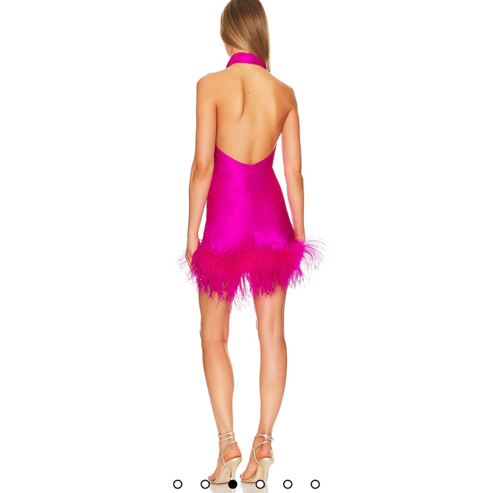 Amanda Uprichard Pink Feather Mini Dress - Picture 3 of 9